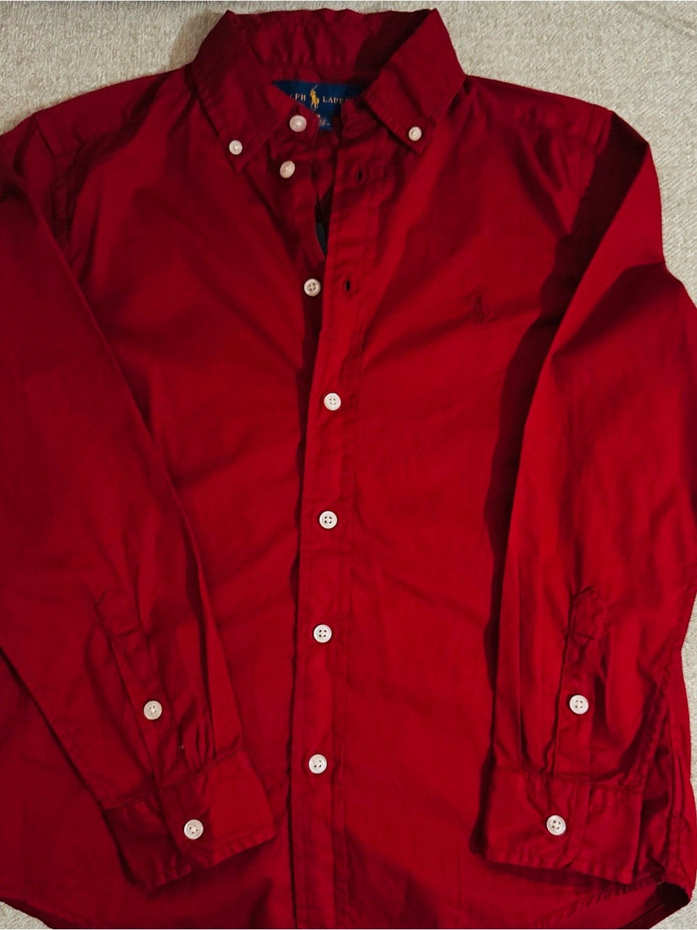 Ralph Lauren Boys Red Button Down Shirt Size 10/12
NWT